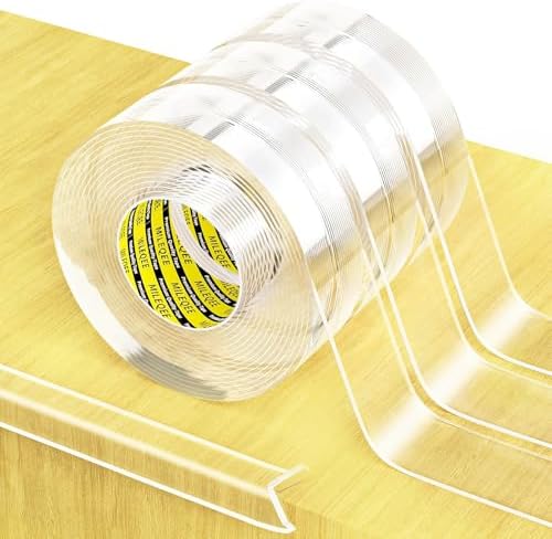Clear Edge Protector Strip, 3 Pack X 1.18in X 16.4ft by MILEQEE
