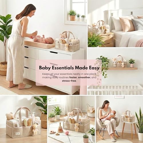 PeraBella Baby Diaper Caddy Organizer, Baby Basket Shower Gift Caddy, Portable - Image 4