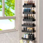 HuggieGems 6 Pack Matt Black Magnetic Spice Rack Organizer by HuggieGems