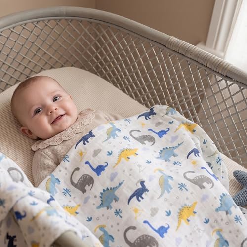 GLLQUEN BABY Muslin Swaddle Blankets 4Pk Receiving Blanket Large 35" x 40" - Image 2