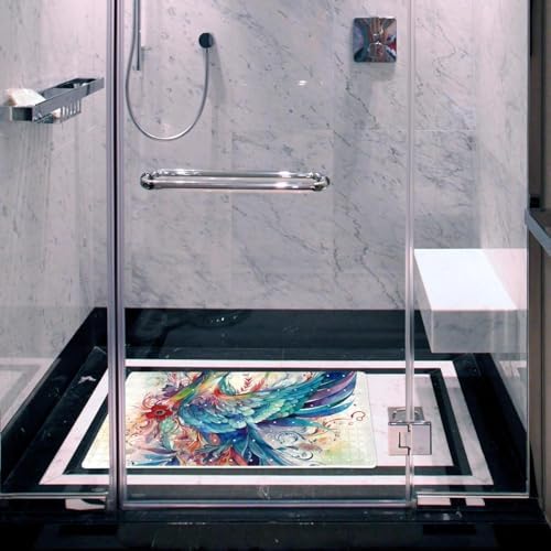 Shower Mat Non Slip, Watercolor Bird Floral Anti Slip Bath Mat - Image 6