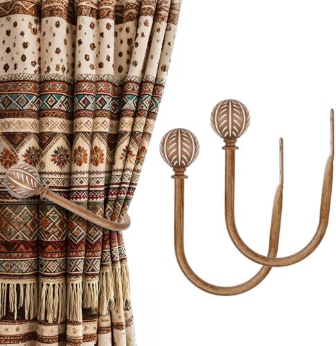 KAMANINA Wood Curtain Holdbacks 2pcs Big by KAMANINA