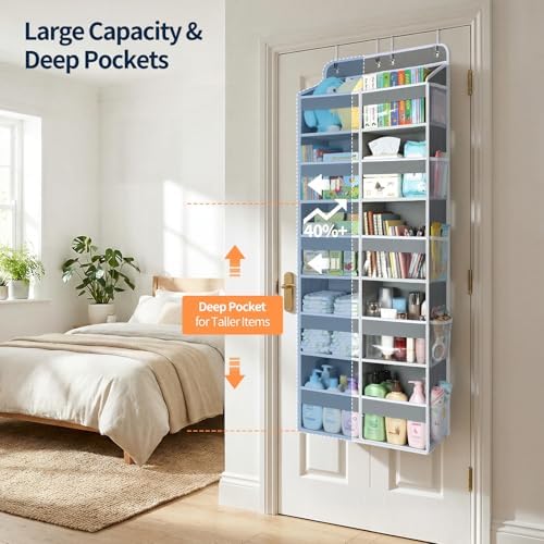 Yecaye Over The Door Organizer, 5 Tier Extra Large Behind Door Storage of 10 - Image 3