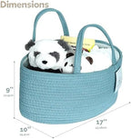 luxury little Diaper Caddy Organizer, Large Cotton Rope Nursery Baby Basket - Image 2