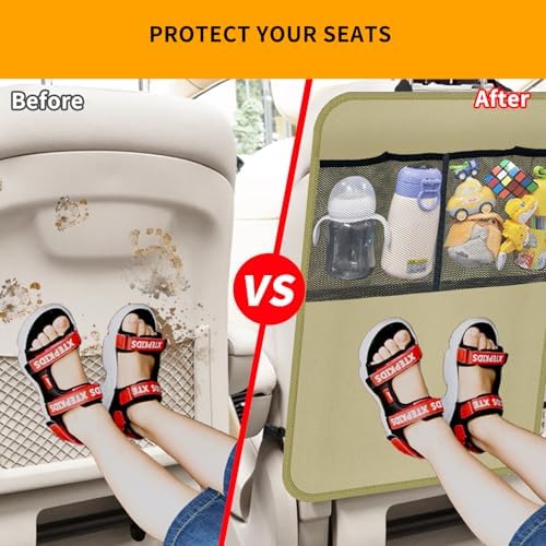 2 Pack Kick Mat Backseat Protector, Back Seat Cover - Image 5