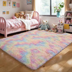 5x7 Rainbow Unicorn Rug for Girls Bedroom, Soft Plush Shag Carpet - Image 6