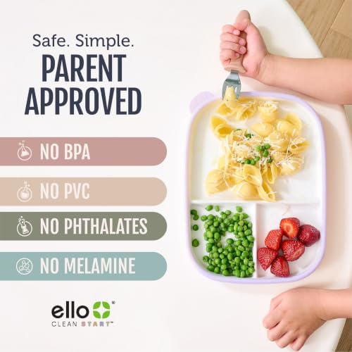 Ello Clean Start Toddler Dinner Plate 2 Pack | BPA-Free Ceramic Plates - Image 5