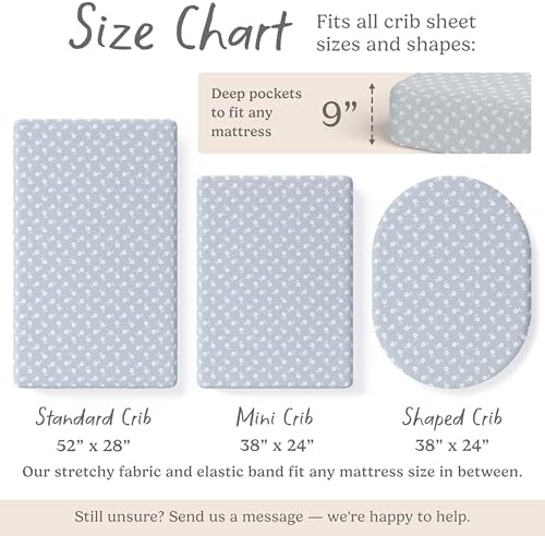 Sorrel + Fern Baby Crib Sheets Neutral, Fitted 2-Pack - Image 5