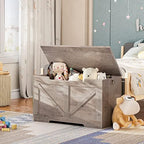 HOOBRO Storage Bench, 29.5” Retro Wooden Storage Chest - Image 2