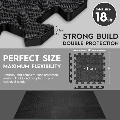 18 Pcs EVA Foam Floor Tiles, Puzzle Exercise Mat Set - Image 5