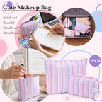 Huhumy 2 Pcs Makeup Bag Set for Women, Color Stripe - Image 6