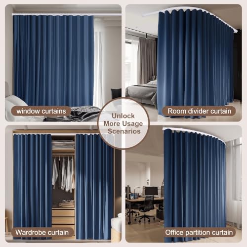 MaKefeile Room Divider Curtains & Flexible Bendable Tracks Set, Privacy - Image 6