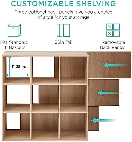 Best Choice Products 9-Cube Storage Organizer, 11in Shelf Opening, Display Shelf - Image 3