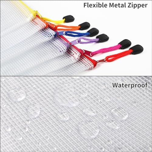 EOOUT 30pcs Mesh Zipper Pouch Bags, 8 Sizes Plastic Bags, 8 Colors Zipper - Image 4