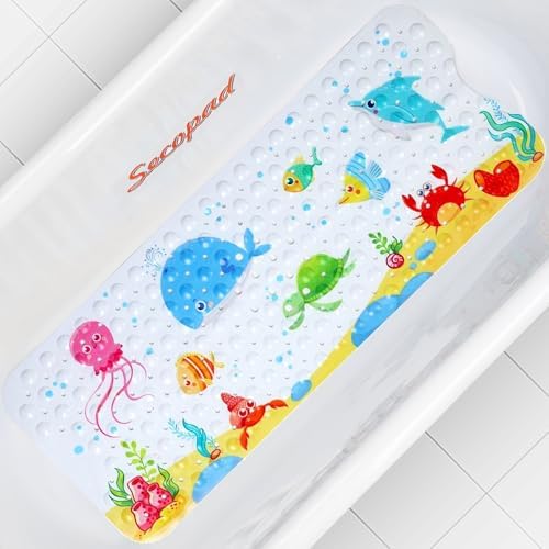 Secopad Bathtub Mat Non Slip, Cartoon Bath Tub Mat, Little Whale by Secopad