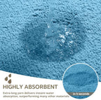 Polyester Bathroom Rug 24"x40" Blue, Non-Slip Soft Shaggy Bath Mat - Image 5