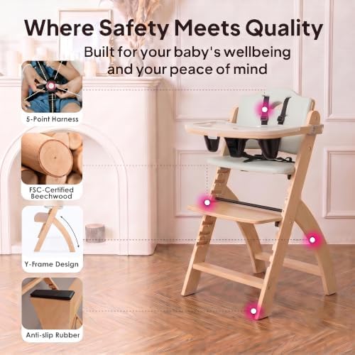 Abiie Beyond Junior Convertible Wooden High Chair - Image 6