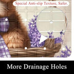 Shower Mat Non Slip, Cute Cow in Basket Anti Slip Bath Mat - Image 2