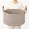 Extra Large Woven Throw Blanket Basket, 20 x 12 in, Natural Beige by SweetMemoLiving