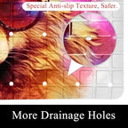 Bathtub Mat Non Slip 26.8x15.1In, Funny Wolf Galaxy Bath Mat - Image 2