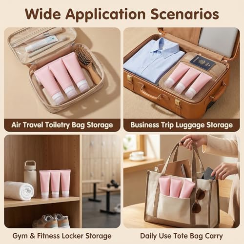3PCS 60ml/2oz Empty Refillable Pink Soft Silicon Squeeze Tube Portable Travel - Image 7