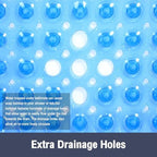 Square Shower Mat Bathtub Bath Mat Non Slip Clear Blue 21"x21" - Image 4