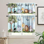 Animals Nursery Valance Curtain Baby Boy Girl Bear Fox Deer Bunny Short Half - Image 3