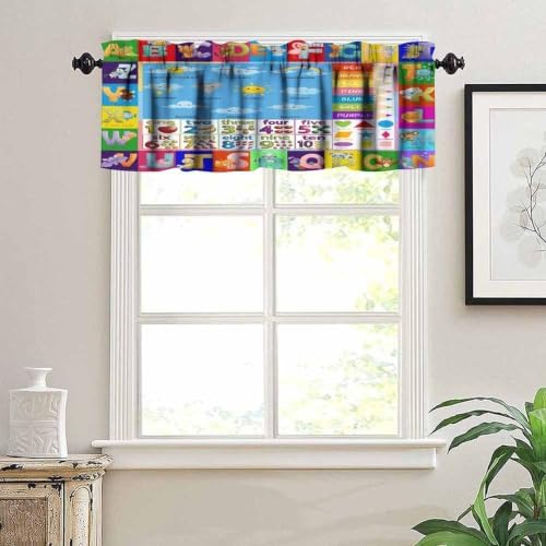 ABC Alphabet Valance Curtains Cartoon Colorful Animal Funny Education Learning - Image 5
