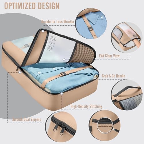 Veken 8 Set Packing Cubes for Travel Essentials, Suitcase Organizer Bags in 4 - Image 4