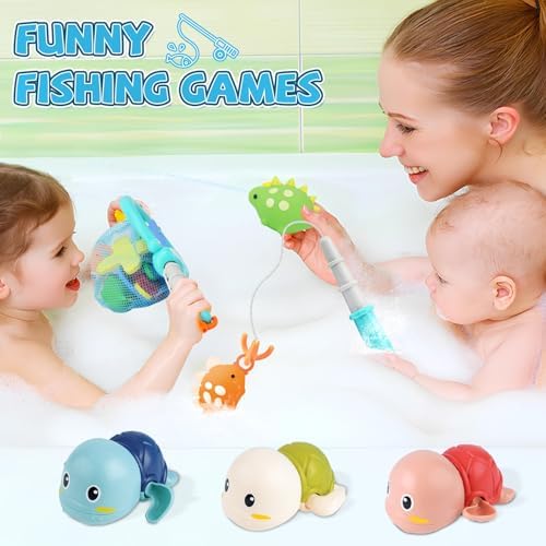 Bath Tub Fishing Toy Set with Bathtub Storage, Gift - Image 4