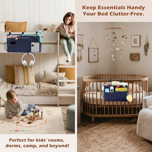 Surblue Bedside Caddy Bunk Bed Storage Organizer Hanging Pockets - Image 2