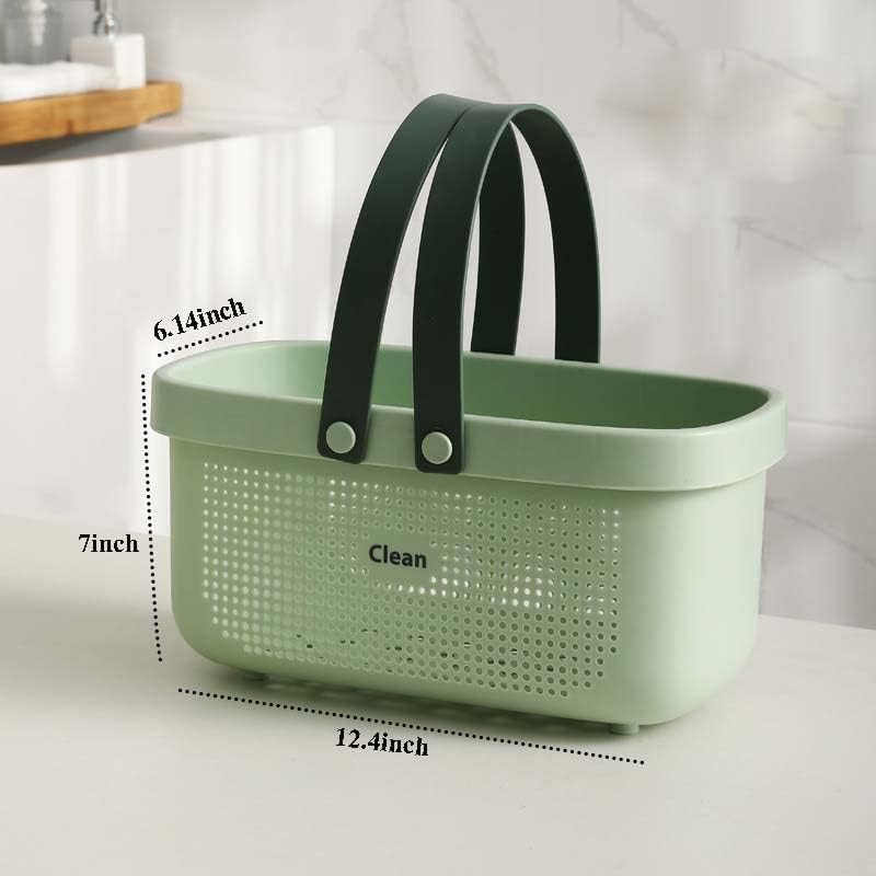 Medium Bathroom Caddy, Portable Shower Caddy Green, Plastic Bathroom Organizer - Image 2