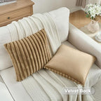 FUTEI Pack of 2 Faux Fur Throw Pillow Covers 20x20 Inch - Image 4