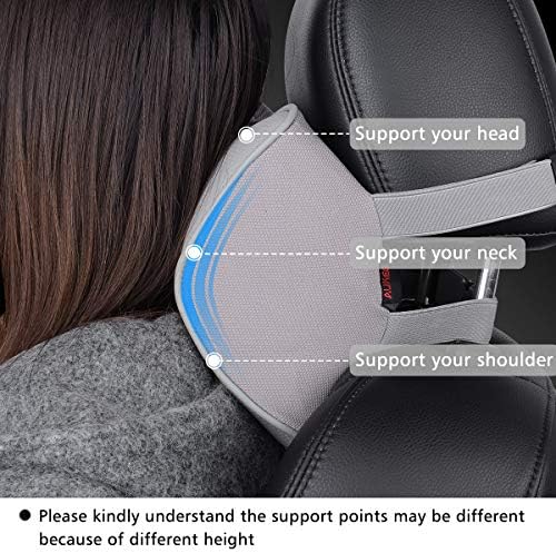 Aukee Car Headrest Pillow Car Memory Foam Car Neck Pillows Soft Leather - Image 3