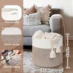 Goodpick Woven Rope Basket for Blankets Fit Nursery & Living Room - Image 5