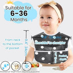 TSD Baby Bibs Waterproof Feeding Bibs 5pack Adjustable Mealtime Poctet Bib - Image 5
