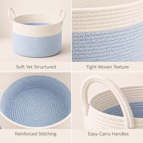 Extra Large Gift Basket Empty to Fill, Light Blue and White - Image 7
