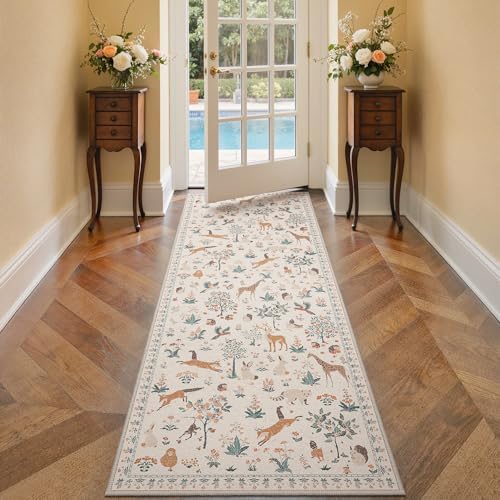 BESBLEE 2X7 Washable Kitchen Runner Rug, Animal Non Slip - Image 3