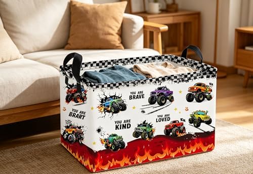 Essme Rectangular Car Baskets, Monster Truck Storage Box, Cute Basket - Image 4