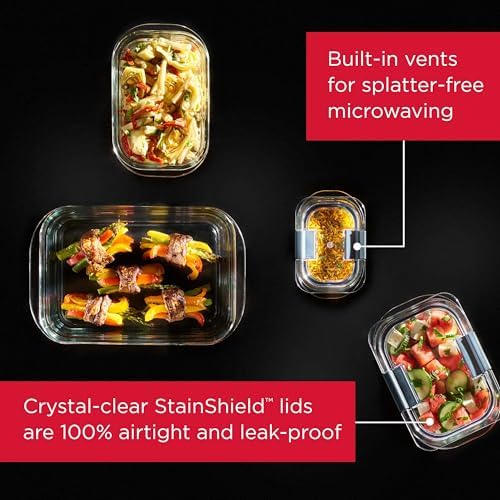 Rubbermaid Brilliance Glass Food Storage Containers, 8 Cup, Leak-Proof - Image 2