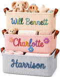 Personalized Baby Basket with Name, Custom Baby Basket and Corduroy Nursery by Kinlea