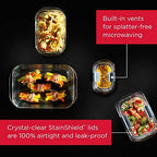 Rubbermaid Brilliance Glass Food Storage set of 4 containers 8 total pieces - Image 2