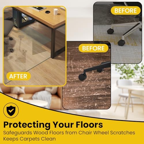 VASUHOME Tempered Glass Chair Mat - Image 2