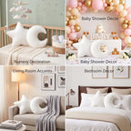 Jetec 2 Pieces Star Pillow Moon Shaped Pillow Creative Star Moon Plush Pillows - Image 3