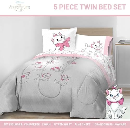 Disney Aristocats Marie Twin Comforter Set 5 Piece Kids Bedding - Image 2