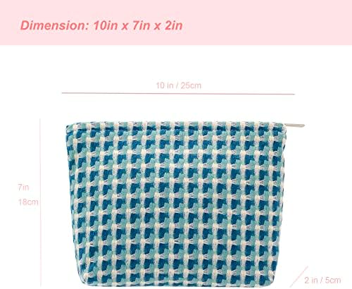 PAZIMIIK Makeup Bags for Purse Zipper Cosmetic Pouch Large Travel Canvas Make - Image 2