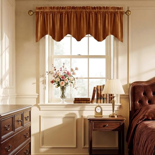 StangH Burnt Orange Fall Decor Window Valance 52x18 Inch, 1 Panel by StangH