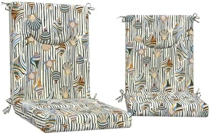 DYTXIII Outdoor High Back Chair Cushions Set of 2, 44x20 in Water Repellent by DYTXIII