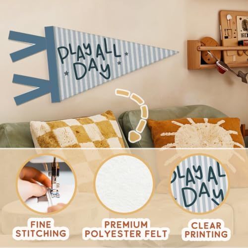 Playroom Decor Felt Banner, Play All Day Felt Pennant Flag - Image 7