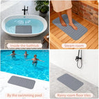 Anti-Slip Bathtub Shower Mat 28×15 Inch Opaque Gray - Image 6